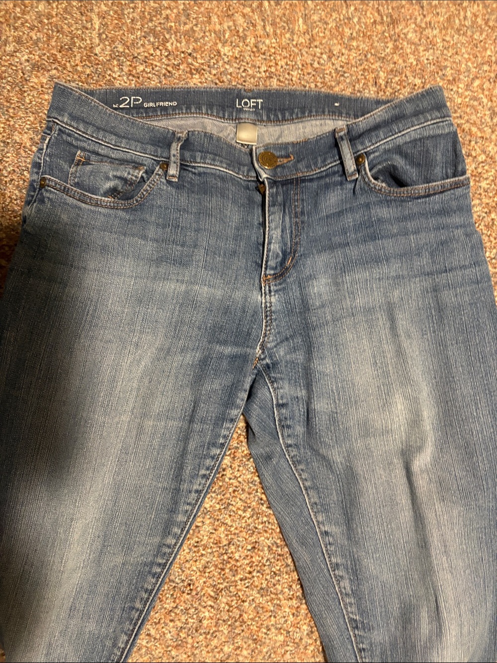 LOFT 2P Girlfriend Jeans - Light Wash Blue
